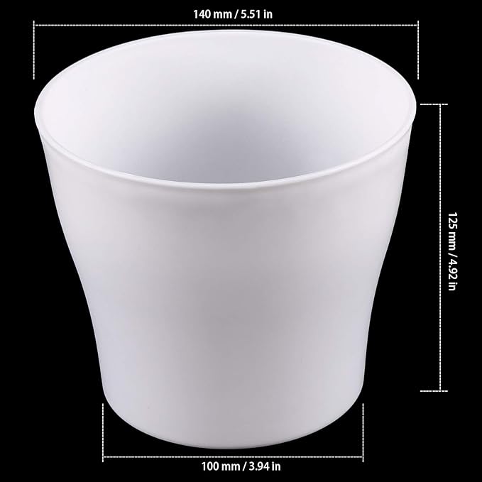 20 Pack 5.5 Inches Plastic Planters with Saucers, Modern Decorative Flower Plant Pots, Decorative Gardening Pots with Drainage for Plants, Succulents, Seed Nursery, Flower, White