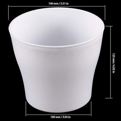 20 Pack 5.5 Inches Plastic Planters with Saucers, Modern Decorative Flower Plant Pots, Decorative Gardening Pots with Drainage for Plants, Succulents, Seed Nursery, Flower, White