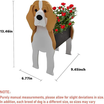 Beagle Dog Planter Plant Pots,Cute Dog Flower Planter,Gifts for Pet Lovers,Unique Animal Plant Pots,Office,Indoor Outdoor Garden Decor(9.45 * 6.77 * 13.46in