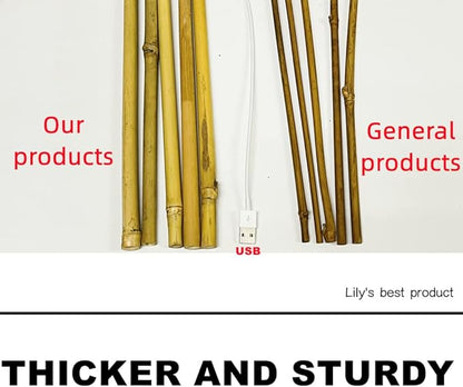 50 Pack 5ft Bamboo Plant Stakes for Wood Garden Sticks，Wooden Plant Supports，Bamboos，Bamboo Trellis，Crafts, More Size Choices 8"/12"/16"//2'/3'/4'/5'/6'