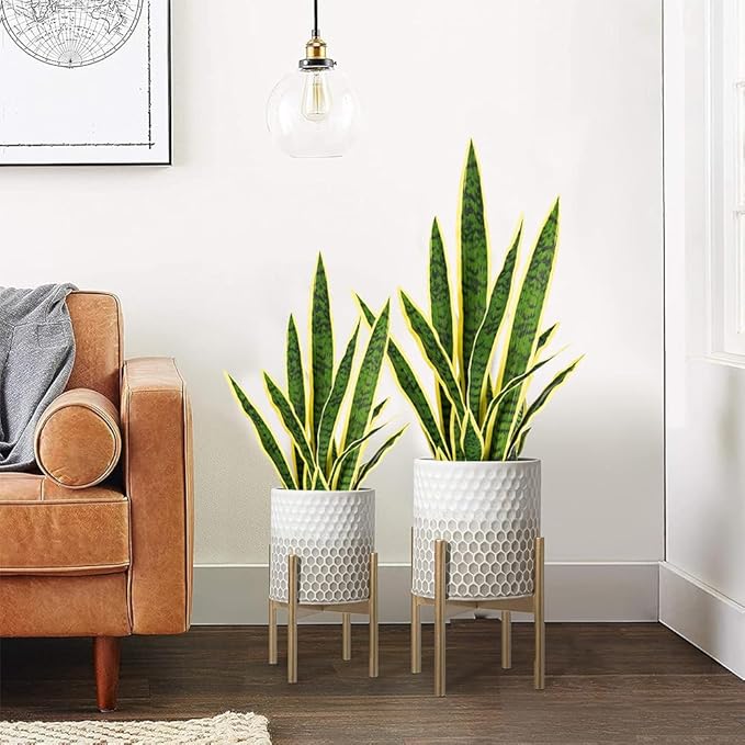 Melorca&Guilla Artificial Plants 6PCS 30“Tall Faux Snake Plant,Fake Snake Plants Artificial Snake Plants Agave Sansevieria Greenery for Garden Shop Office Home Décor