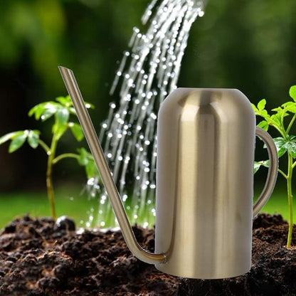 1.5L Watering Can Indoor Plants, Stainless Steel Watering Can with Long Spout Irrigation Tool Modern Style for Indoor Outdoor House Plants Flower