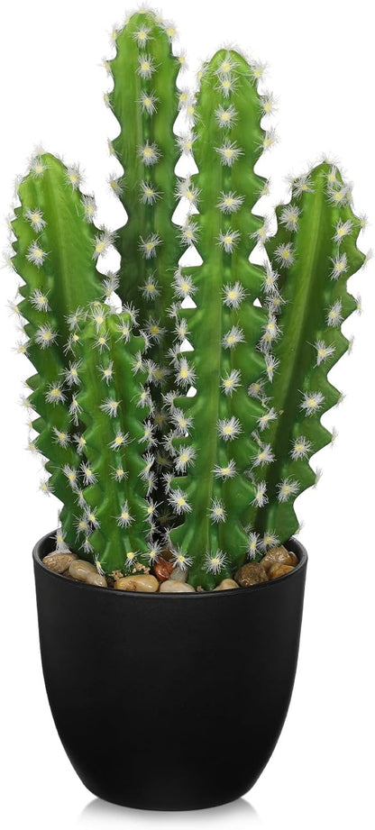 Artificial Cactus Plants 10.8" Small Faux Cactus Plants Indoor Fake Desert Cacti Succulents Plants Artificial Plant Indoor with Pot Cactus Decorations for Home Decor Office Desk Tabletop Shelf