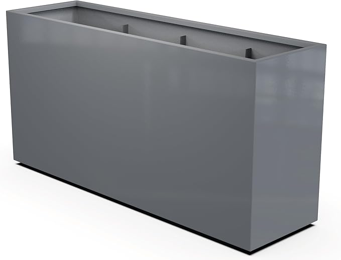 Plantercraft Powder-Coated Aluminum Planter Box - Rectangle - Metal All Weather | Indoor Outdoor | Made in USA | Fully Assembled