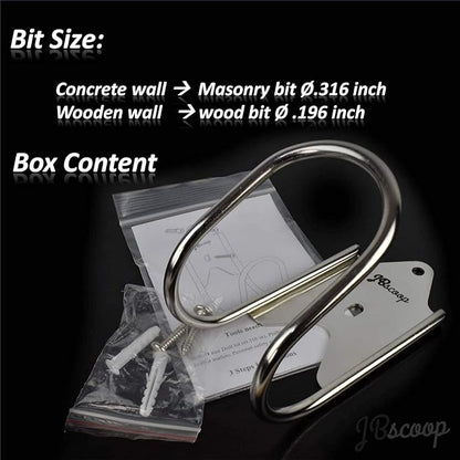 JBscoop Stainless Steel Garden Hose Hanger, Heavy Duty Wall Mount Holder (1, 80 Foot)