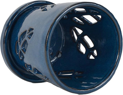 W&W Orchid Pot with Holes and Saucer for Repotting, Blue, 5.5 Inches