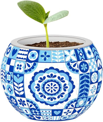 PieceRelax 3D Puzzle Planter 80 Pieces - Flower Pot - Danish Folklore Style, Home Decor Flower Pots for Indoor Cactus, Succulents Pots [K1117]