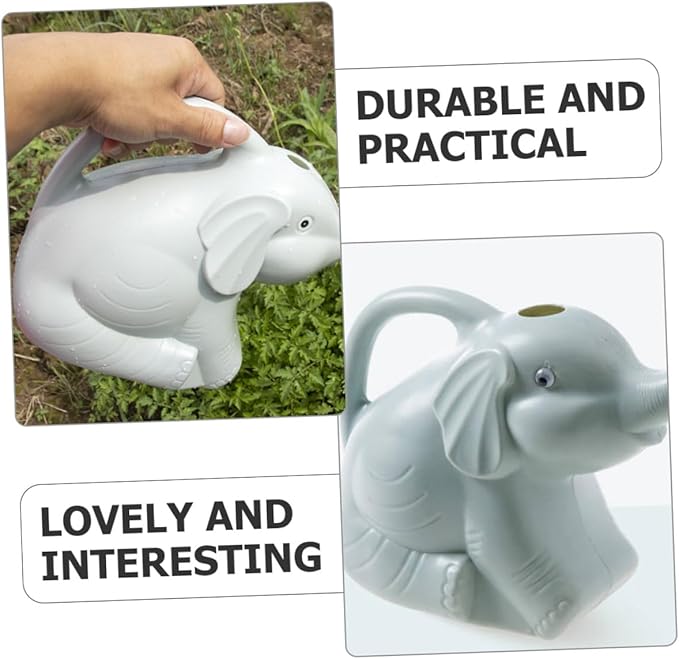 2pcs Elephant Shaped Watering Can Lightweight Plastic Watering Pot for Indoor Outdoor Garden Supply Safe Design