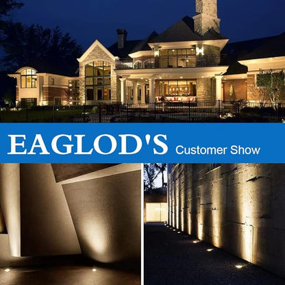 EAGLOD 5W Landscape Well Light,12-24V In-Ground Low Voltage Landscape Lights with Connectors, IP67 Waterproof Landscape Lighting,3000K Paver Lights for Yard, Garden, Patio (2 Pack)