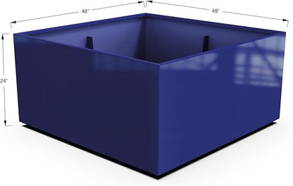 Plantercraft Powder-Coated Aluminum Planter Box - Square Cube - Metal All Weather | Indoor Outdoor | Made in USA | Fully Assembled