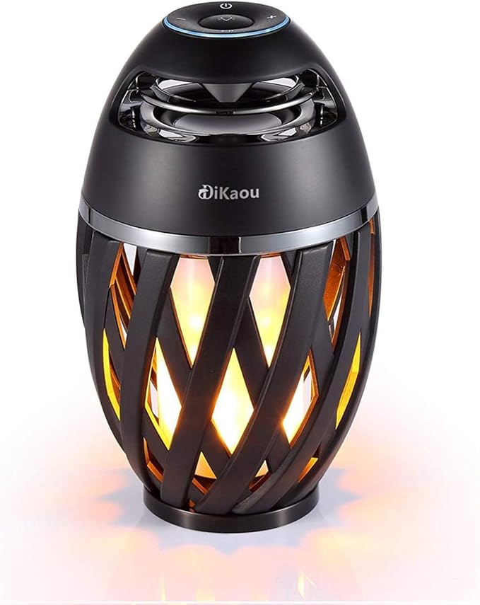 Led Flame Table lamp, Torch Atmosphere Bluetooth Speakers&Outdoor Portable Stereo Speaker with HD Audio and Enhanced Bass,LED flickers Warm Yellow Lights BT4.2 for iPhone/iPad/Android