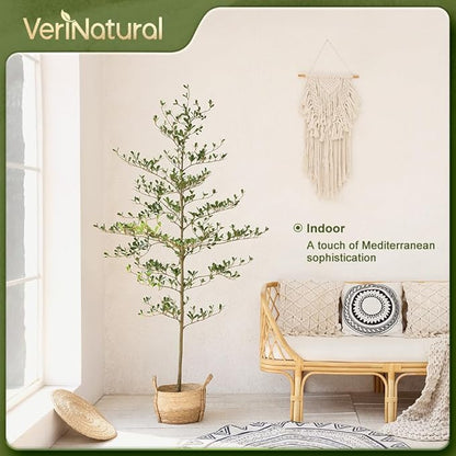 Artificial Black Olive Tree 6ft - Shady Lady UV Resistant Faux Olive Trees Indoor Outdoor Decor - Modern Aesthetic Tall Fake Plants with Pot for Home Office Living Room Patio Floor, VN140
