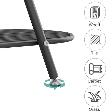 3-Tier Plant Stand, Heavy Duty Metal Planter Rack -Indoor/Outdoor Shelves with Large Tier’s Shelf - Display Multiple Flower Pots, Iron Plant Organizer for Living Room, Patio & Garden