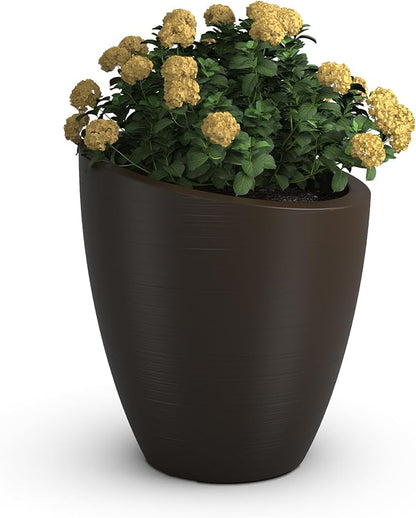 Mayne Modesto Round Planter with Sloped Top and Textured Finish