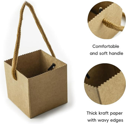 Kraft Paper Succulent Green Plant Hand-Carry Box with Lamination, Suitable for Floral Arrangements Succulent Potted Plant Boxes 100PCS