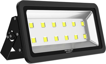 600W Outdoor LED Flood Light, 60000LM Super Bright, 110-285V, IP66 Waterproof, 6000K Daylight White Security Lights,Lighting for Playground Yard Stadium Lawn Ball Park