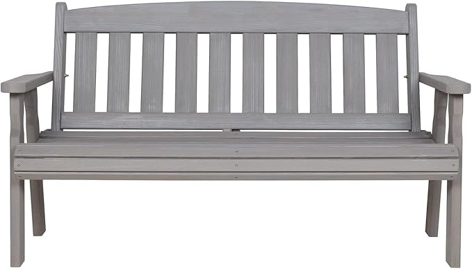 Amish Casual Heavy Duty 800 Lb Mission Treated Garden Bench, 4-Foot, Semi Solid Grey Stain