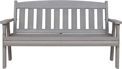 Amish Casual Heavy Duty 800 Lb Mission Treated Garden Bench, 4-Foot, Semi Solid Grey Stain