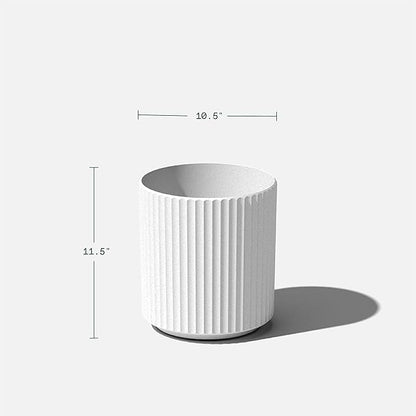Veradek Demi Series Round Planter for Porch, Patio, Backyard | Durable Plastic-Concrete Material | Modern Décor for Tall Plants, Flowers