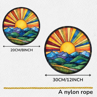 Acrylic Stained Window Hanging Sunshines Acrylic Decoration for Indoor Outdoor Home Bar Office Garden Plastic Ornament Decor 12x12 Inch
