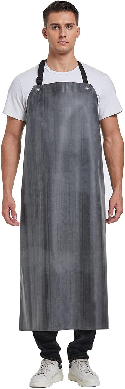 Rubber Waterproof Apron Butcher Heavy Duty -Oil Chemical Resistant Safety Aprons for Cleaning Fish, DishWashing