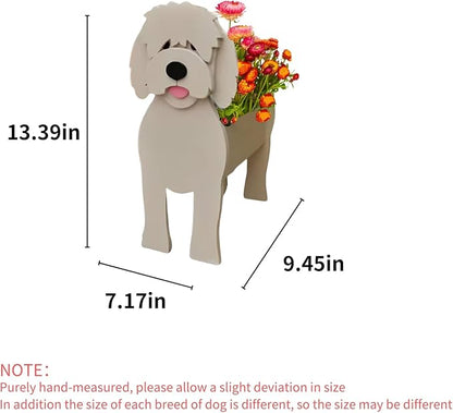 Golden Doodle Dog Planter Plant Pots,Cute Dog Flower Planter,Gifts for Pet Lovers,Unique Animal Plant Pots,Office,Indoor Outdoor Garden Decor(9.45 * 7.17 * 13.82in)