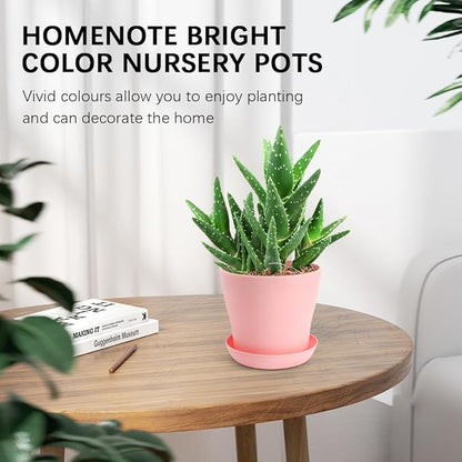 4 Inch Plant Pots 10 Pcs Small Flower Pots For Indoor Plant Pots Succulent Pots Small Plant Pots With Drainage Planters For Indoor Plants Nursery Pots Plastic Pots For Plants Herb Planter 5 Colors