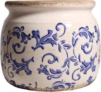 Ceramic Planters for Indoor Plants, Plant Pots with Drainage Hole, 6.29in. Flower Pots for Indoor Plants, Planters & Succulent Pots, Crackle Glaze Finish Plant Pots, Light Blue