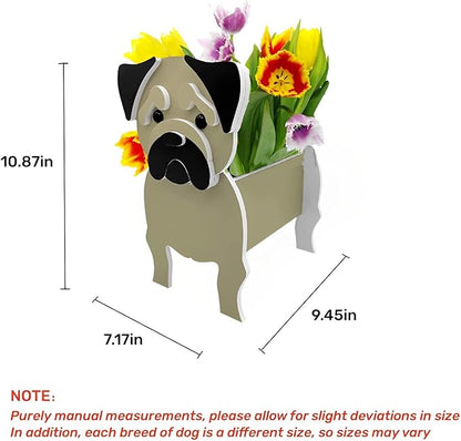 Pug Dog Planter Plant Pots,Cute Dog Flower Planter,Gifts for Pet Lovers,Unique Animal Plant Pots,Office,Indoor Outdoor Garden Decor(9.45 * 7.17 * 10.87in)