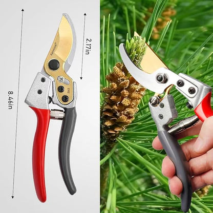 Professional gardening shears, made of SK5 stainless steel material, sturdy and durable, Dual color anti slip handle is easier to use ，and suitable for various tasks such as gardening pruning