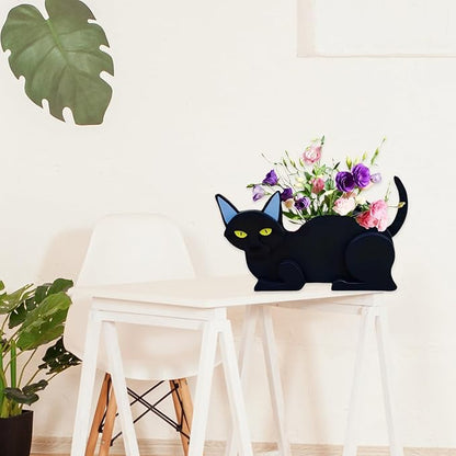 Black Cat Planter Plant Pots,Cute Cat Flower Planter,Gifts for Pet Lovers,Unique Animal Plant Pots,Office,Indoor Outdoor Garden Decor12.5 * 5.6 * 7.8in