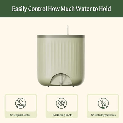 Vego garden Self Watering Pots Home Planters with Water Gauge for Effortless Indoor Plants Cream White