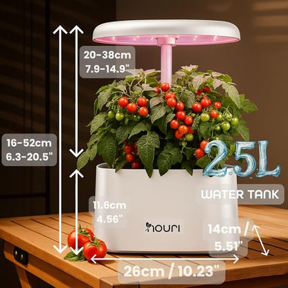Nouri 5 pod Smart Garden for Home Cooks | w/Heirloom Salad | Hydroponics Growing System | LED Grow Lights | Indoor Herb Garden Kit | Herb Growing Kit Indoors for Plant Lovers, Gardeners, Kitchen