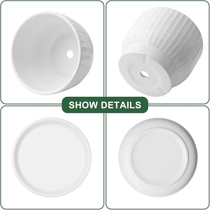 Ceramic Plant Pots,6.7 + 5.5 Inch,Ceramic Flower Pots,Planters with Drainage Hole and Saucer,Planters for Indoor Plants(Pure White)