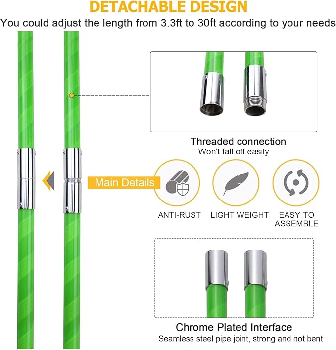 30 Feet Tree Pole Pruner Manual Branches Trimmer Tree Branch Garden Tools Loppers Hand Pole Saws Extendable Height