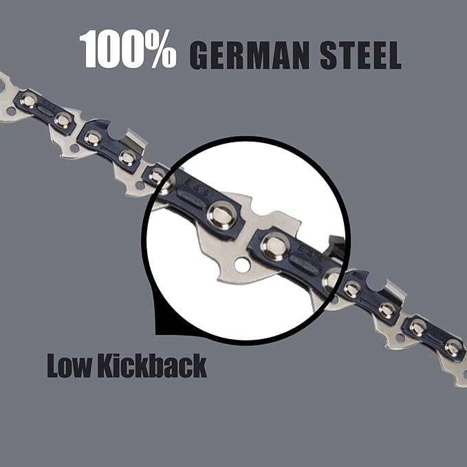 E & S 3 Pack 14 Inch Chainsaw Chain 3/8" LP Pitch .050" Gauge 52 Drive Links Semi-Chisel Chain Saw Chains for Husqvarna, Poulan, Craftsman, Greenworks and More Chainsaw Brands