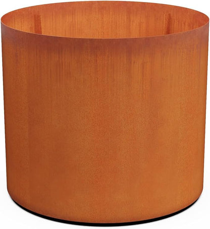 PLANTERCRAFT Corten Steel Metal Planter Box, Round Sizes, Modern Garden Steel planters for Commercial and Residential Outdoor Use.