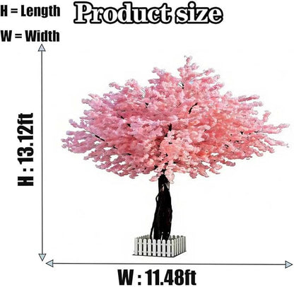 Cherry Blossom Tree Wishing Tree Handmade Shopping Wedding Party Indoor and Outdoor Decoration Artificial Cherry Blossom Tree (13.12ftX13.12ft)