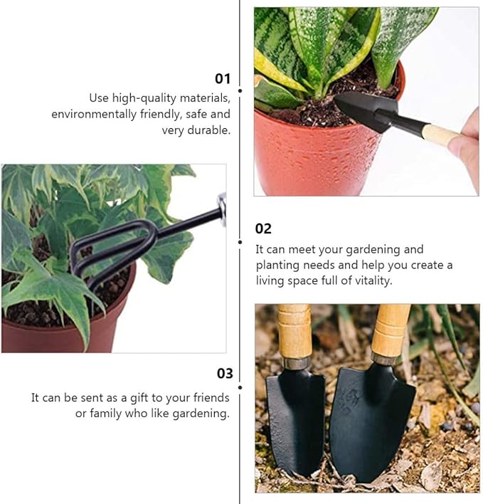 10pcs Succulent Planting Tool Set Mini Gardening Hand Tools for Potted Plants Bonsai Transplanting Kit Shovel and Rake for Indoor and Outdoor Use