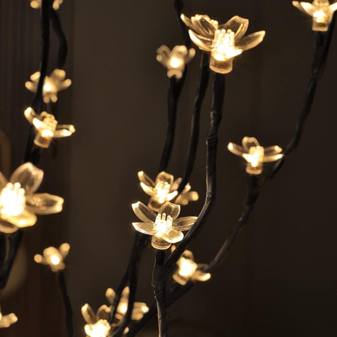Lightshare LED Lighted Cherry Blossom Tree, 4FT, 5FT and 6FT, Warm White, Pack of 3, Decorate Home Garden, Summer, Wedding, Birthday, Christmas Holiday, Party, for Indoor and Outdoor Use