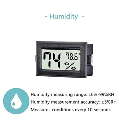 12 Pack Mini Digital Thermometer Hygrometer Indoor Temperature and Humidity Gauge Meter Monitor Fahrenheit (℉) for Humidor,Greenhouse,Reptile Tank,Home,Jars
