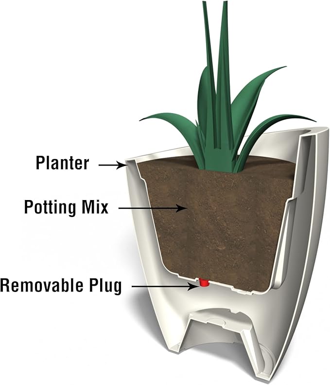 Mayne Modesto Round Planter with Sloped Top and Textured Finish