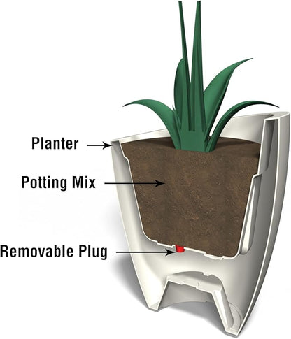 Mayne Modesto Round Planter with Sloped Top and Textured Finish