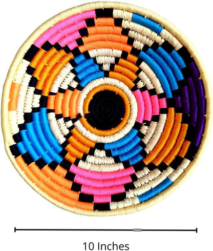 Bhumee Creations Rattan Trendy & Timeless: Sabai Grass Wall Basket - Handwoven Wall Art (Multicolour, Set of 1)