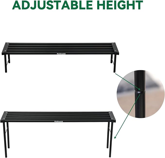 Metal Plant Stand, Rust-proof Aluminum Flower Pot Stand, Heavy Duty Planter Display Shelving for Patio Balcony Garden Living Room Decorative (Ebony, 35.4 Inch)
