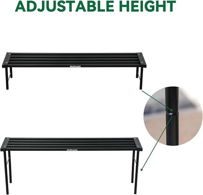 Metal Plant Stand, Rust-proof Aluminum Flower Pot Stand, Heavy Duty Planter Display Shelving for Patio Balcony Garden Living Room Decorative (Ebony, 47.2 Inch)
