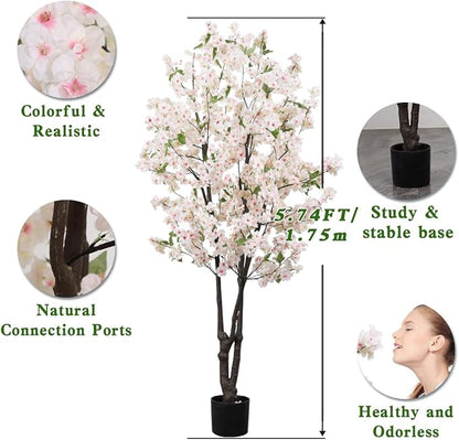 Artificial Cherry Blossoms Tree Bedroom Trees Indoor Faux Cherry Blossom Tree for Christmas New Year Home Decor
