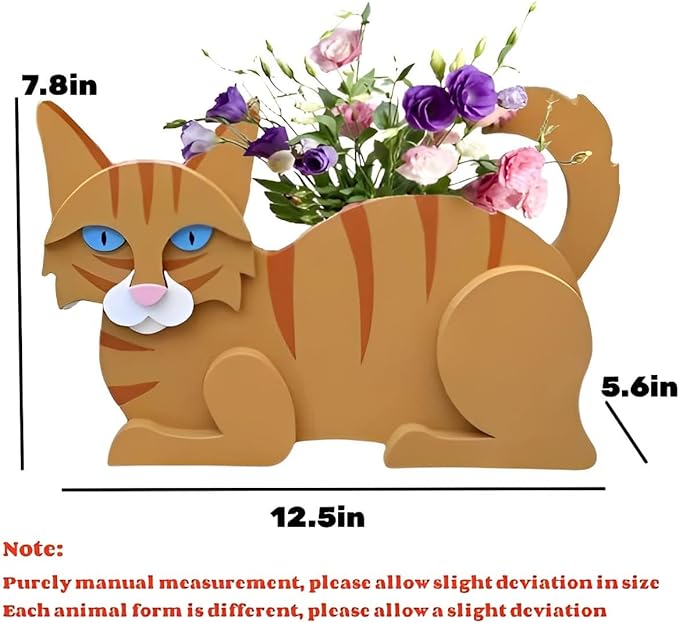 Orange Cat Planter Plant Pots,Cute Cat Flower Planter,Gifts for Pet Lovers,Unique Animal Plant Pots,Office,Indoor Outdoor Garden Decor
