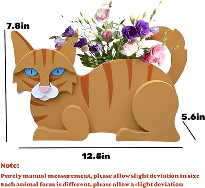 Orange Cat Planter Plant Pots,Cute Cat Flower Planter,Gifts for Pet Lovers,Unique Animal Plant Pots,Office,Indoor Outdoor Garden Decor