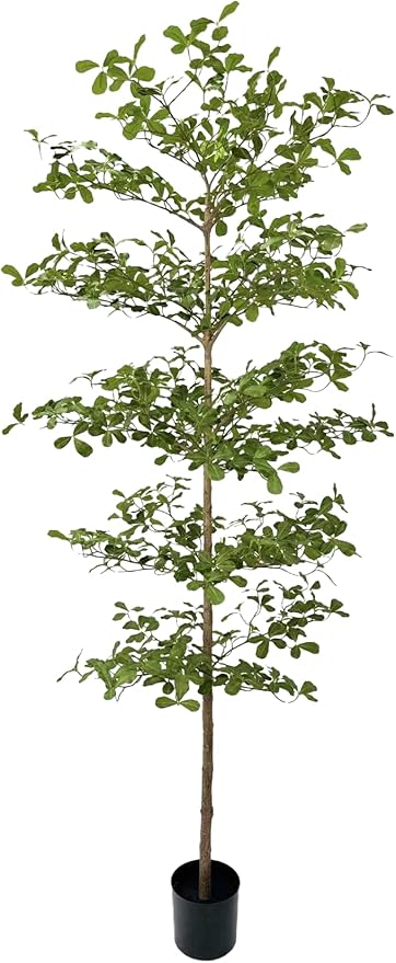 Artificial Black Olive Tree, 8FT Tall Big Leaf Faux Shady Lady Tree with Potted, Fake Olive Tree for Home Decor Indoor
